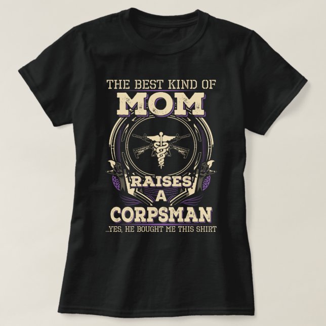 Proud Corpsman's Mom T-Shirt (Design Front)