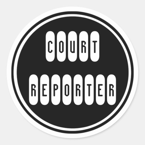 Proud Court Reporter black white window stickers