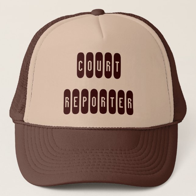 Proud Court Reporter brown theme letter hat (Front)