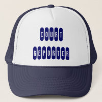 Proud court reporter navy blue white letter hat