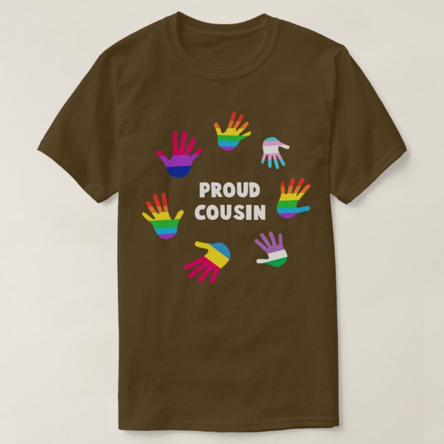 Proud cousin  LGBT Gay Pride Tee LGBTQ Supporter G (Design Front)