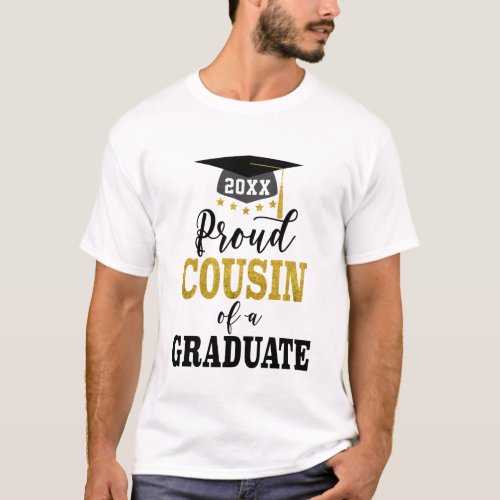Proud Cousin of a 2024 Graduate Golden Black T_Shirt