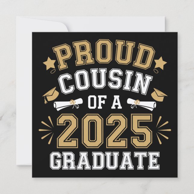 Proud Cousin Of A 2025 Graduate Family Graduation Invitation (Front)