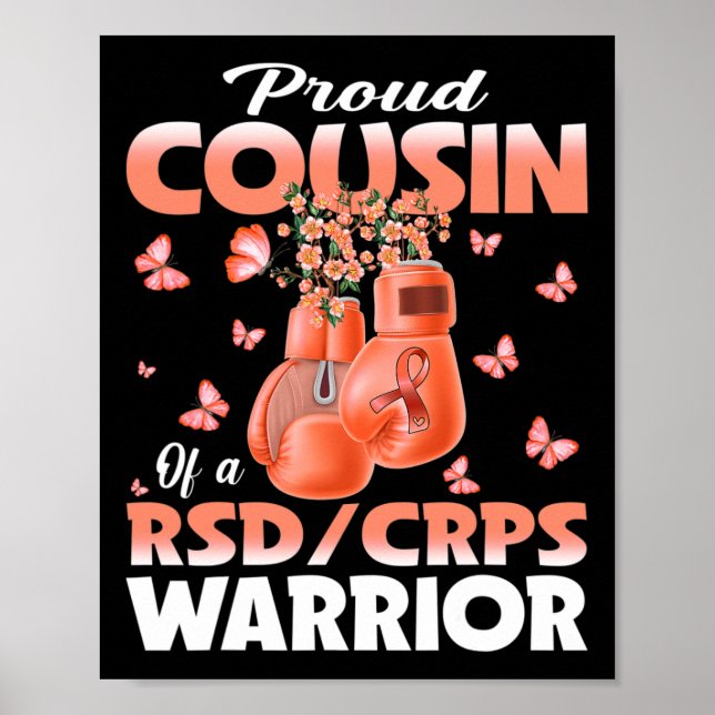 Proud Cousin Of A Rsd Crps Warrior Awareness Boxin Poster (Front)