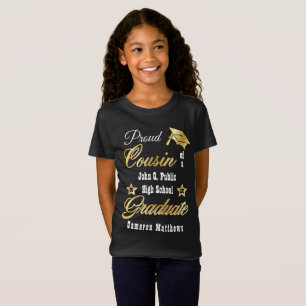 Proud Cousin of Graduate Name School Graduation T-Shirt