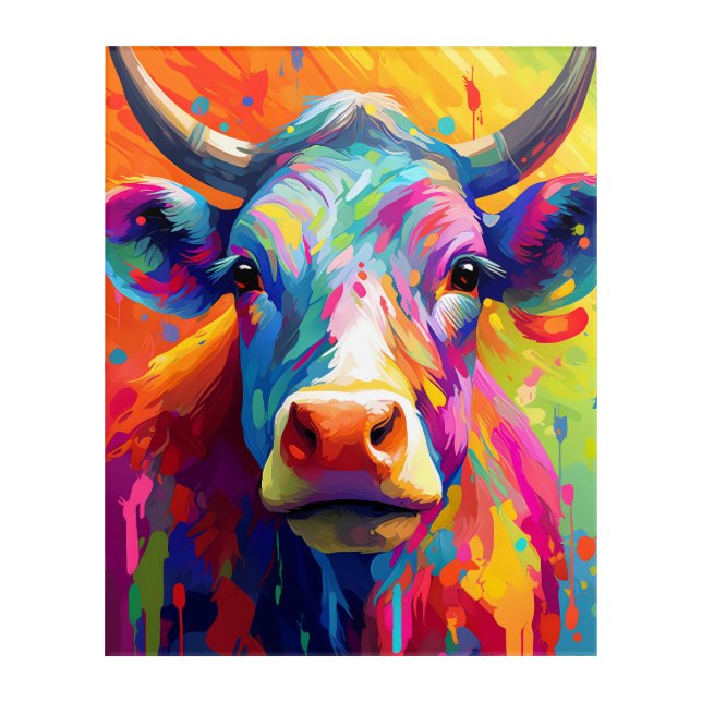 Proud Cow, the Epitome of Bovine Pride Acrylic Print (Front)