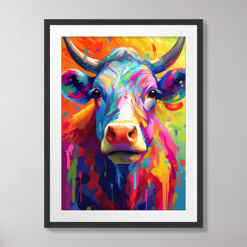 Proud Cow the Epitome of Bovine Pride Framed Art