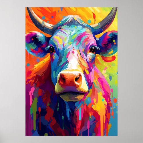 Proud Cow the Epitome of Bovine Pride Poster