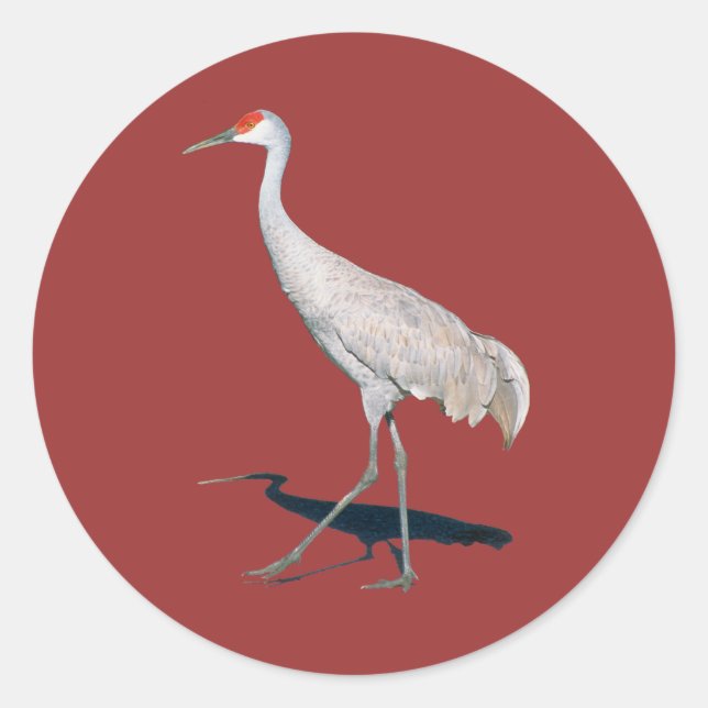 Proud Crane Classic Round Sticker (Front)