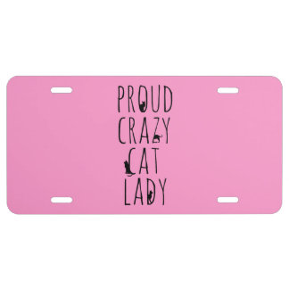 Proud Crazy Cat Lady License Plate