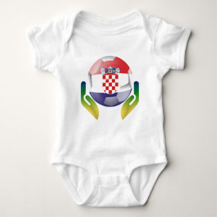 Proud Croatia Football Fan Art Baby Bodysuit