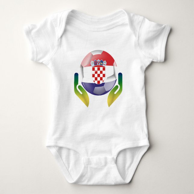 Proud Croatia Football Fan Art Baby Bodysuit (Front)