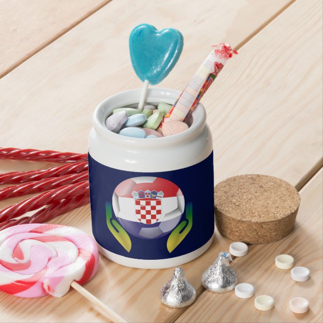 Proud Croatia Football Fan Art Candy Jar (In Situ)