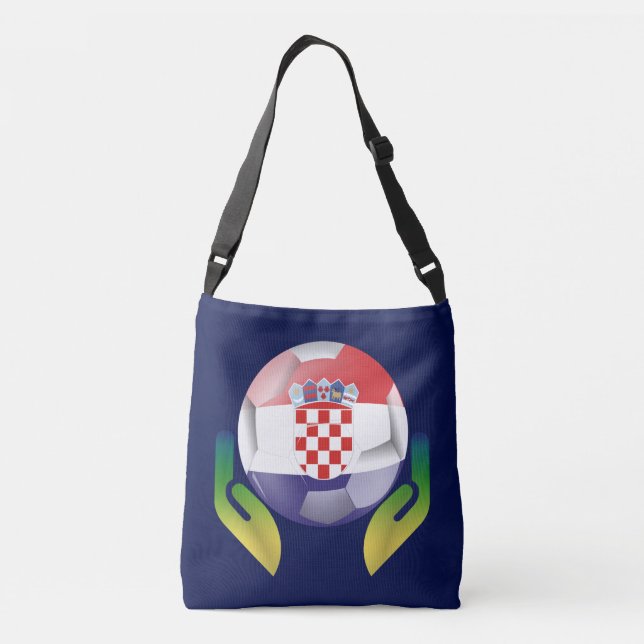 Proud Croatia Football Fan Art   Crossbody Bag (Back)