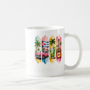 Proud Cubanita Cuban Flag Guitar Mojito Car Design Coffee Mug