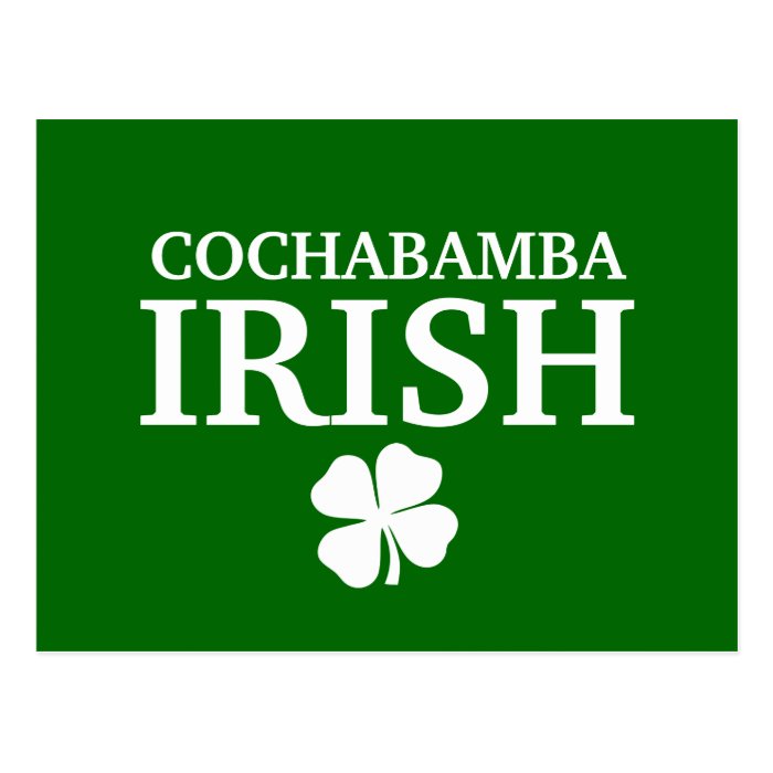 Proud Custom Cochabamba Irish City T Shirt Post Card