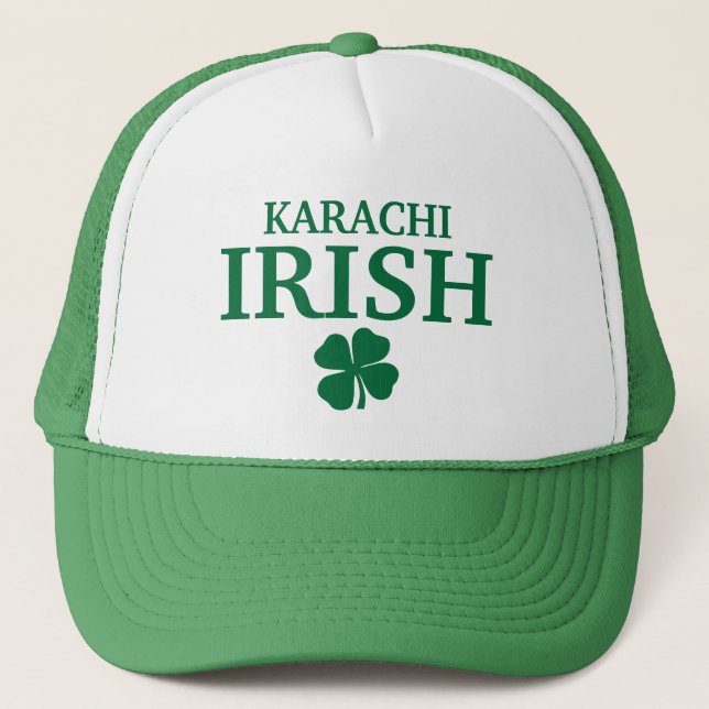 Proud Custom Karachi Irish City T-Shirt Trucker Hat (Front)