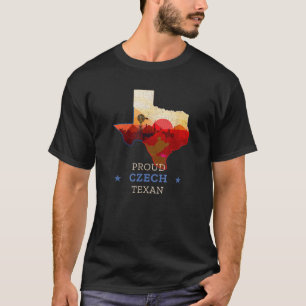 Proud Czech Texan Texas and Czech Republic Map and T-Shirt