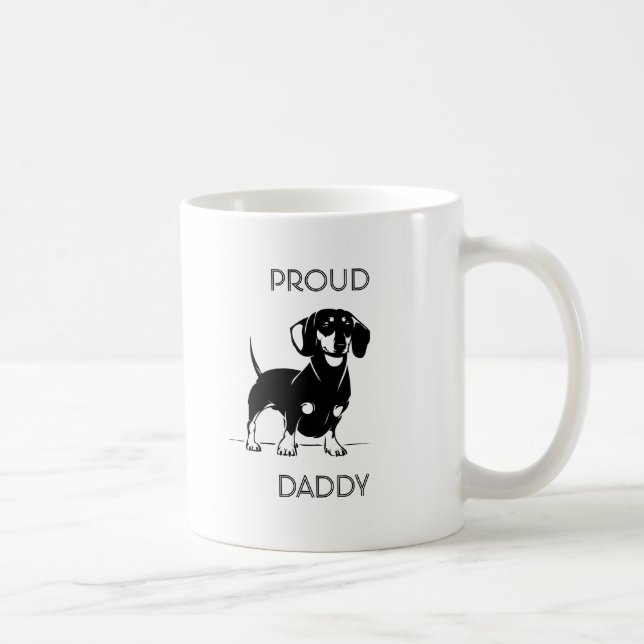 Proud dachshund dad illustrated wiener mug (Right)