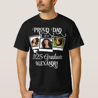 Proud Dad 2025 Graduate Graduation Photo Montage T-Shirt