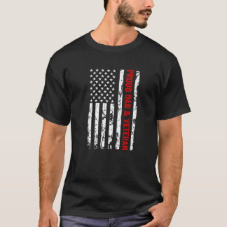 Proud Dad and Veteran USA American Flag Premium T-Shirt