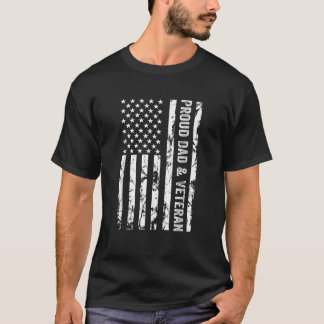 Proud Dad and Veteran USA American Flag T-Shirt