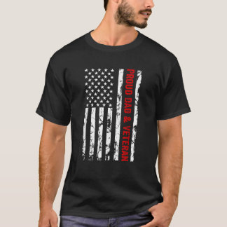 Proud Dad and Veteran USA American Flag T-Shirt