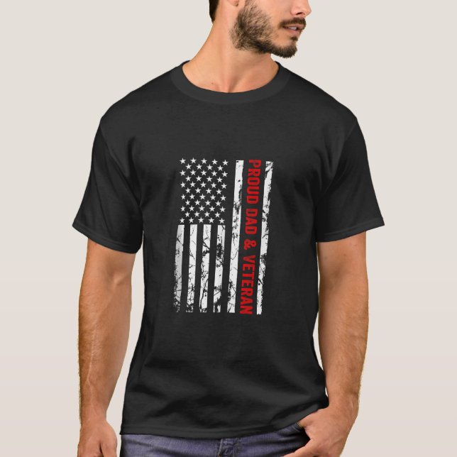 Proud Dad and Veteran USA American Flag Tank Top (Front)