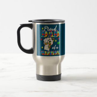 Proud Dad Autism Awareness Autism Dad Papa Puzzle Travel Mug