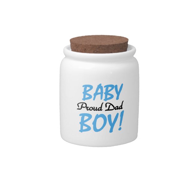 Proud Dad Baby Boy Gifts Candy Jar (Front)