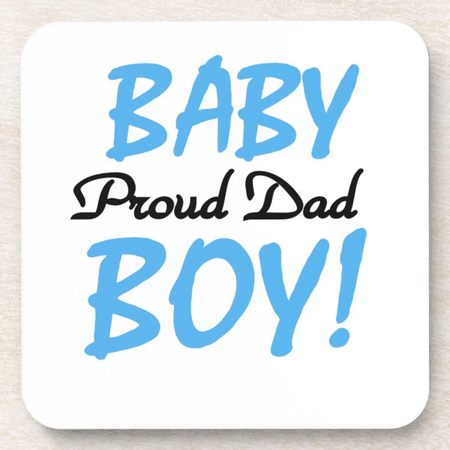 Proud Dad Baby Boy Gifts Drink Coaster (Front)