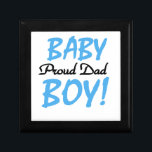 Proud Dad Baby Boy Gifts Gift Box<br><div class="desc">The proud dad of a baby boy who wants to announce it to the world will love these blue and black text design Proud Dad T-shirts, buttons, mugs, bags, stickers, cards, and more!</div>
