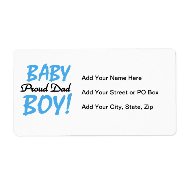 Proud Dad Baby Boy Gifts Label (Front)