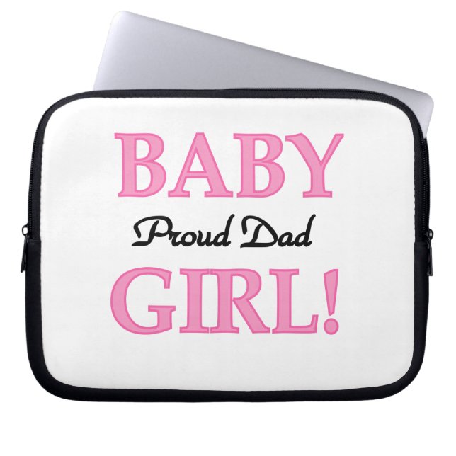 Proud Dad Baby Girl Gifts Laptop Sleeve (Front)