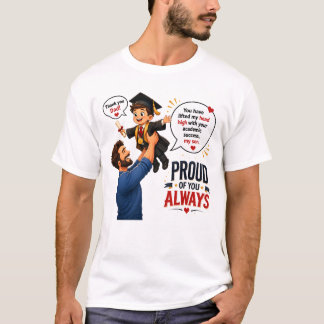 Proud Dad Celebrating Son's Academic Graduation  T-Shirt