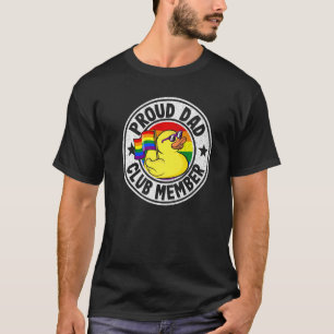 Proud Dad Club Member Rubber Duck Rainbow Gay Lesb T-Shirt