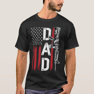 Proud Dad Daddy Gun Rights AR 15 American Flag Fat T-Shirt