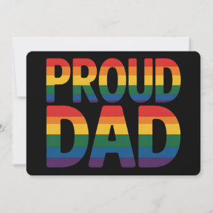 Proud Dad Family LGBTQ Gay Pride Ally Rainbow Invitation
