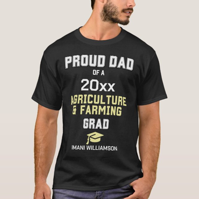 PROUD DAD FARMING GRAD 2024 Graduation T-Shirt (Front)