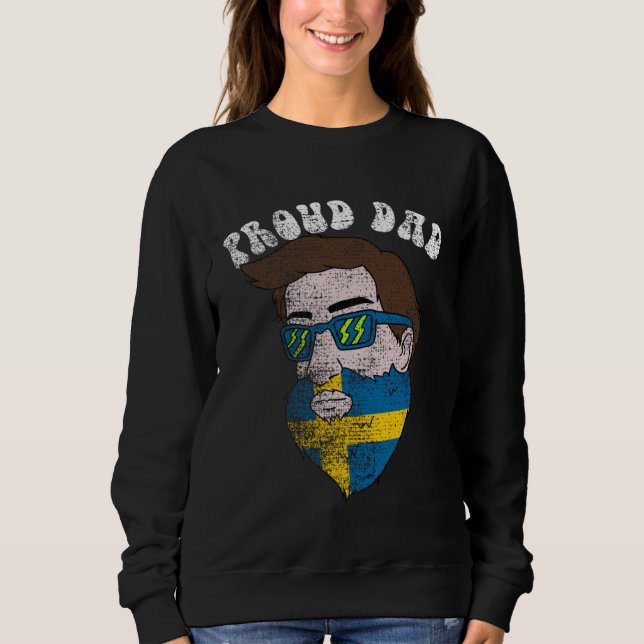 Proud Dad Fathers Day Swedish Vintage Sweatshirt (Front)