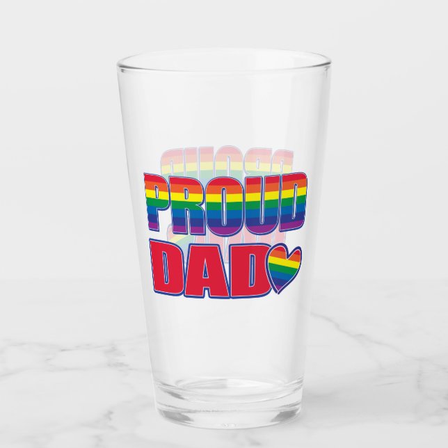 Proud Dad Gay Pride Glass (Front)