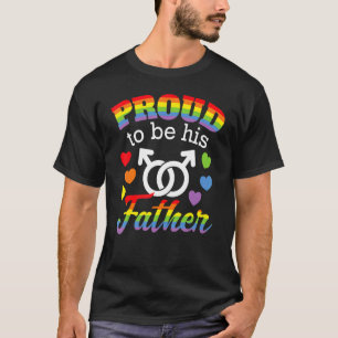Proud Dad Gay Son Rainbow Pride Flag LGBTQ Parent T-Shirt