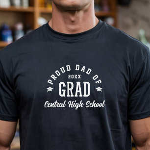 Proud Dad Grad Varsity Typography Graduation T-Shirt