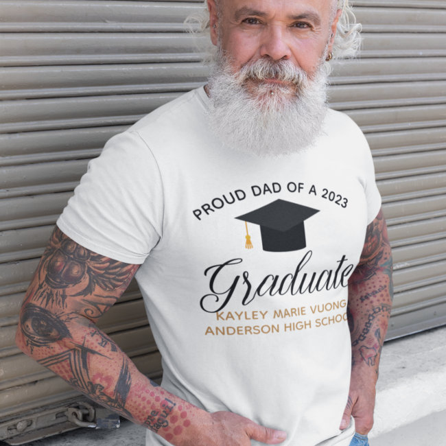 Proud Dad Graduation Class of 2021 Custom Name T-Shirt