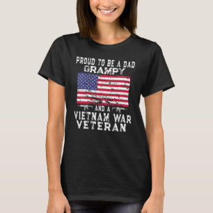 Proud Dad Grampy Vietnam Veteran Retro Us Flag Gra T-Shirt