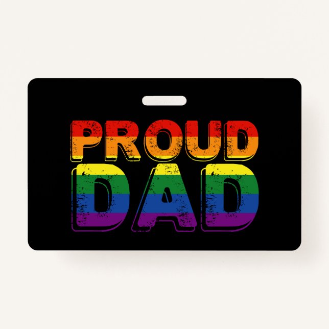 Proud Dad LGBT Parent Gay Pride Dad Badge (Front)