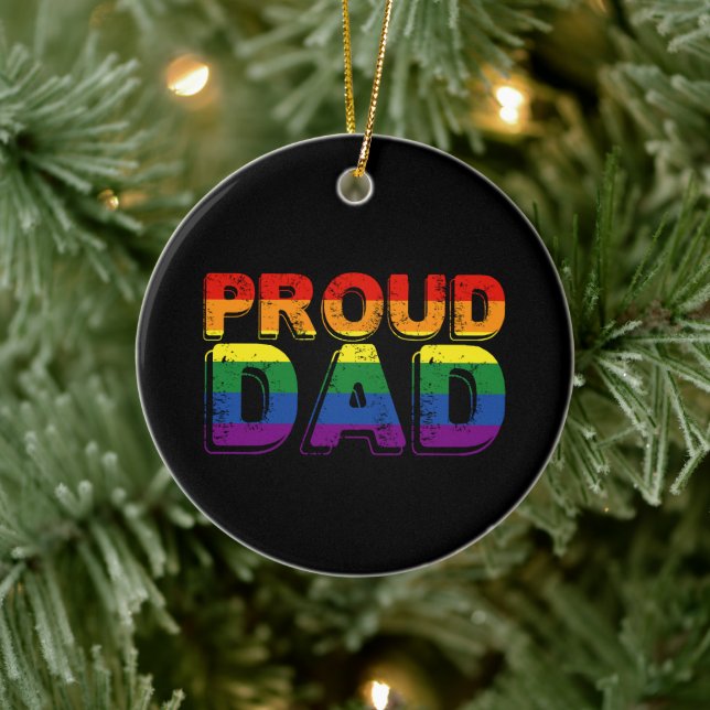 Proud Dad LGBT Parent Gay Pride Dad Ceramic Ornament (Tree)