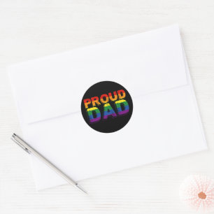 Proud Dad LGBT Parent Gay Pride Dad Classic Round Sticker