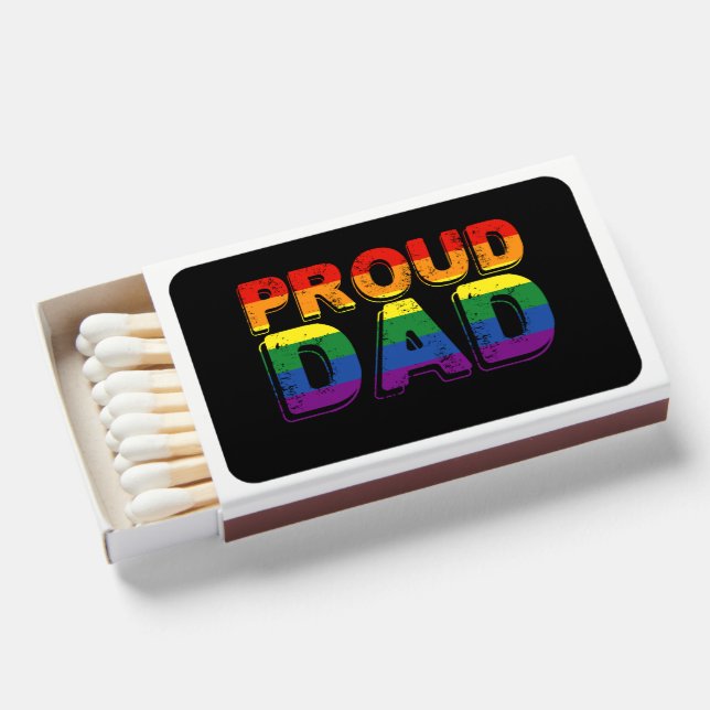 Proud Dad LGBT Parent Gay Pride Dad Matchboxes (Front Open)