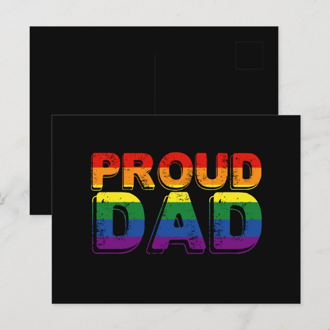 Proud Dad LGBT Parent Gay Pride Dad Postcard (Front/Back)